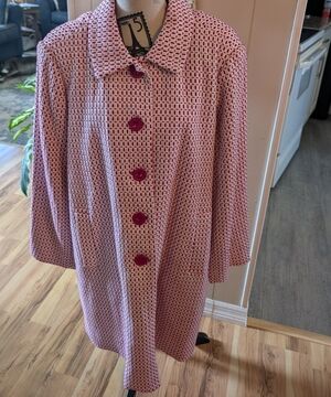 Dialogue Vibrant Pink Jacket with White Accents